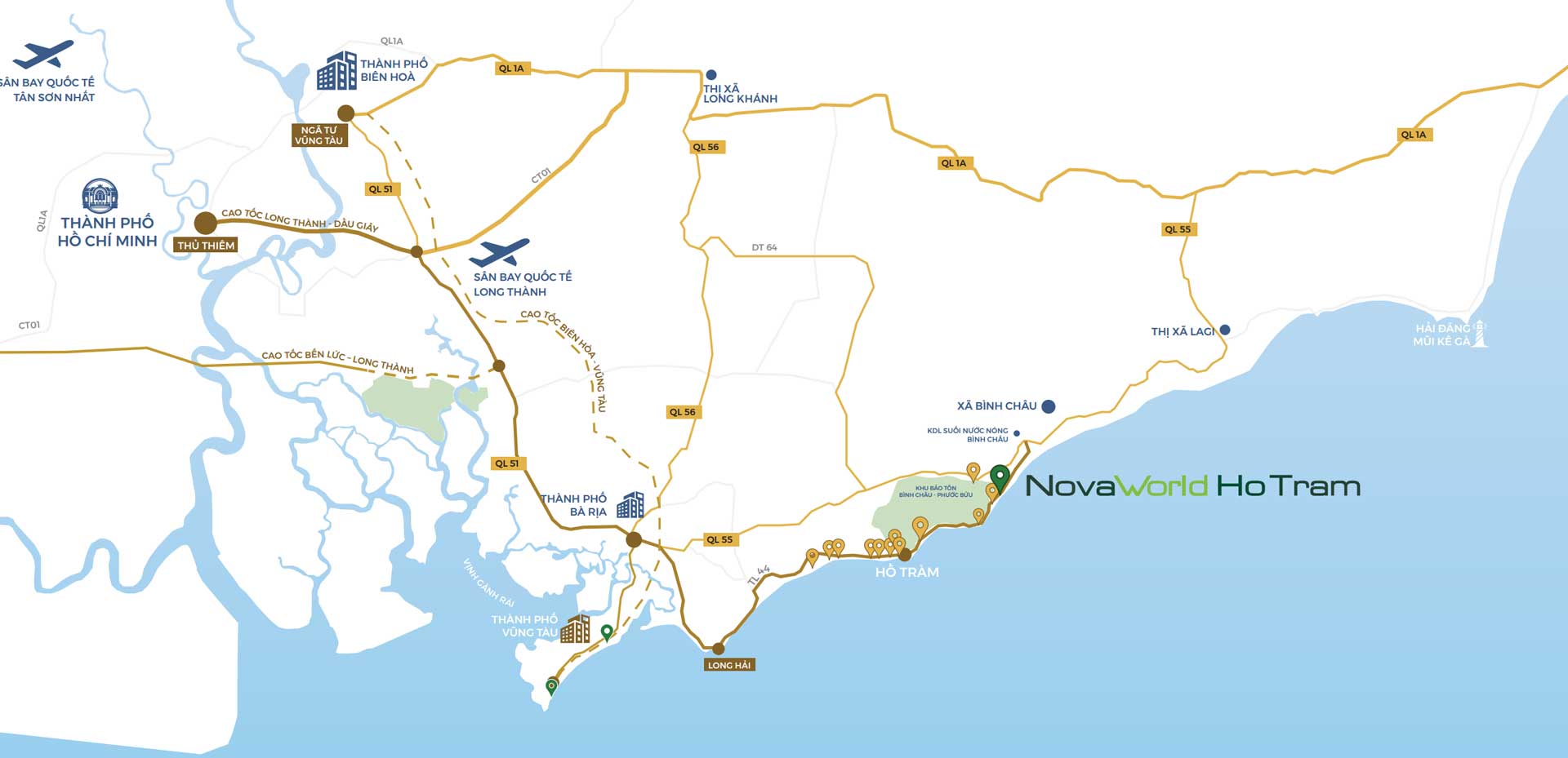 Bản đồ vị trí NovaWorld Hồ Tràm