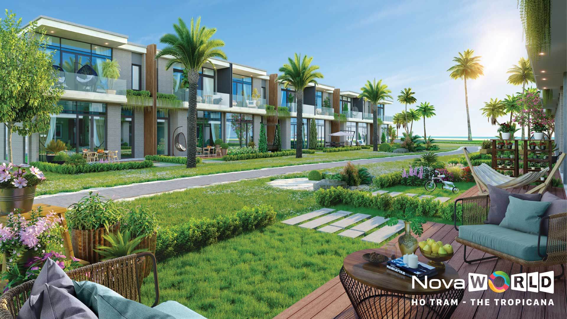 Phối cảnh nhà mẫu Happy Beach Hồ Tràm