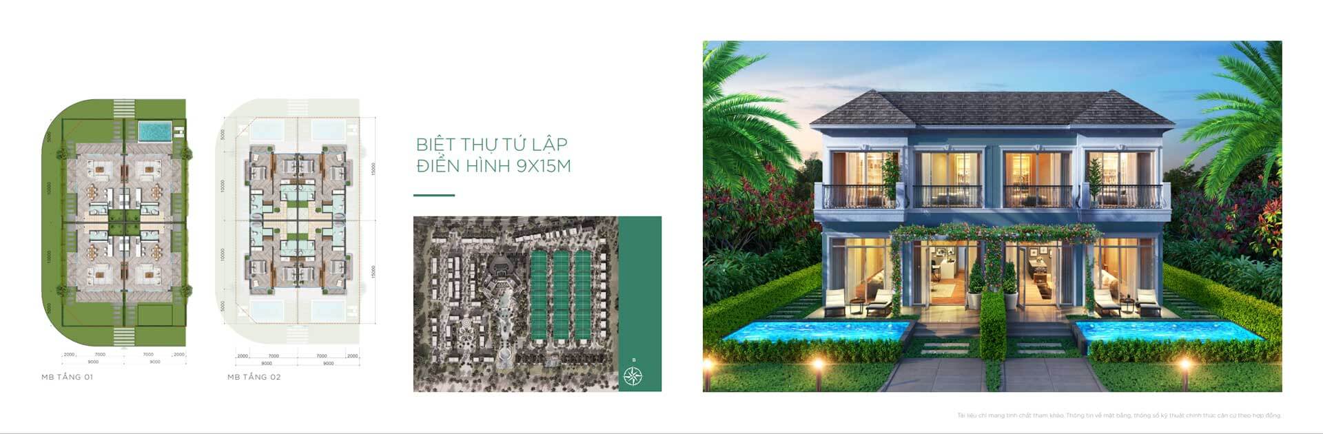 Mặt bằng biệt thự Wonderland Hồ Tràm