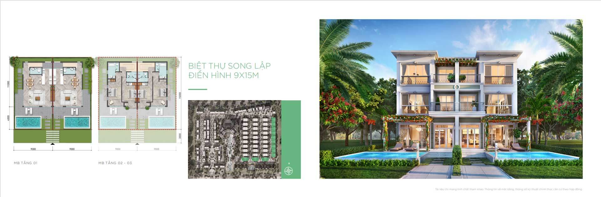 Mặt bằng biệt thự Wonderland Hồ Tràm