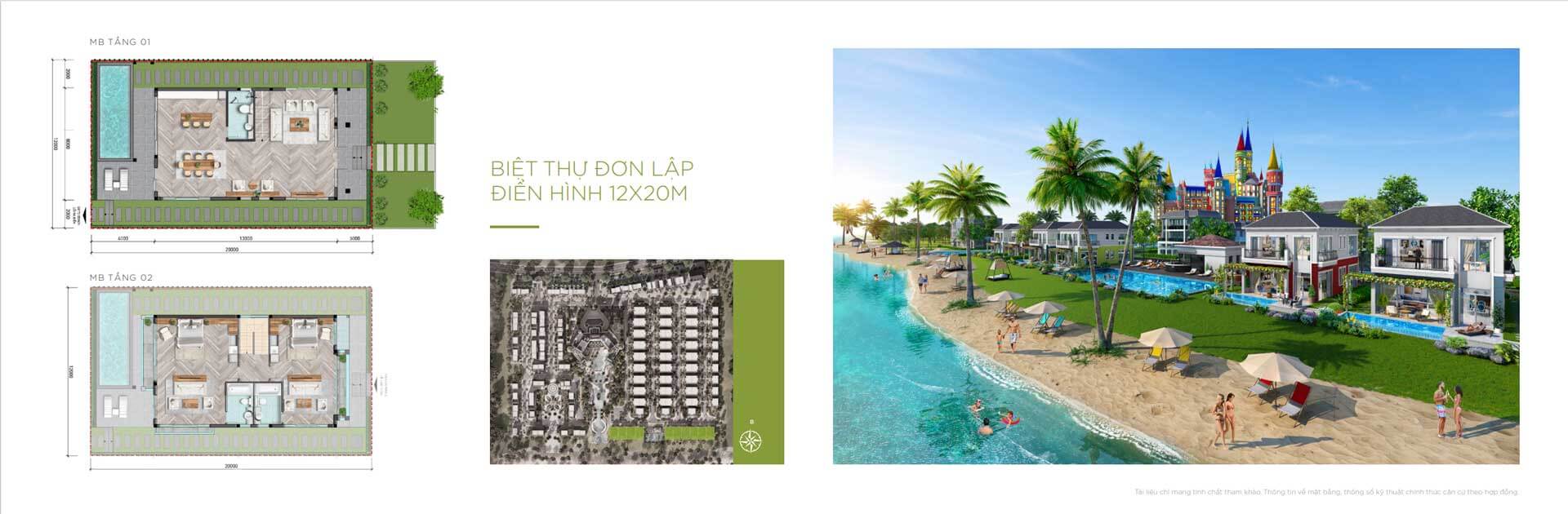 Mặt bằng biệt thự Wonderland Hồ Tràm