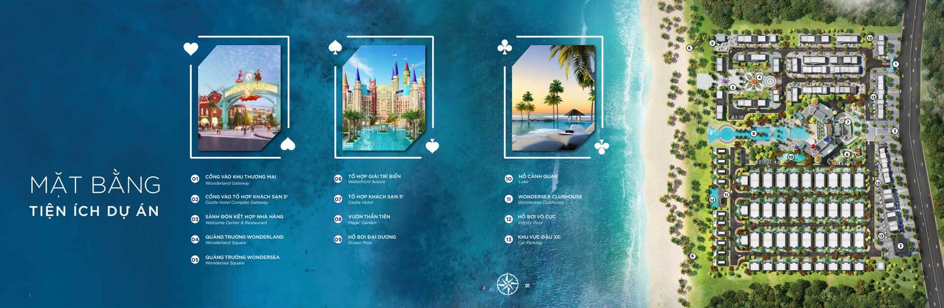 Sơ đồ tiện ích Wonderland Hồ Tràm