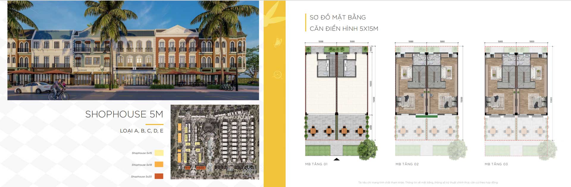 Mặt bằng Shophouse Wonderland Hồ Tràm