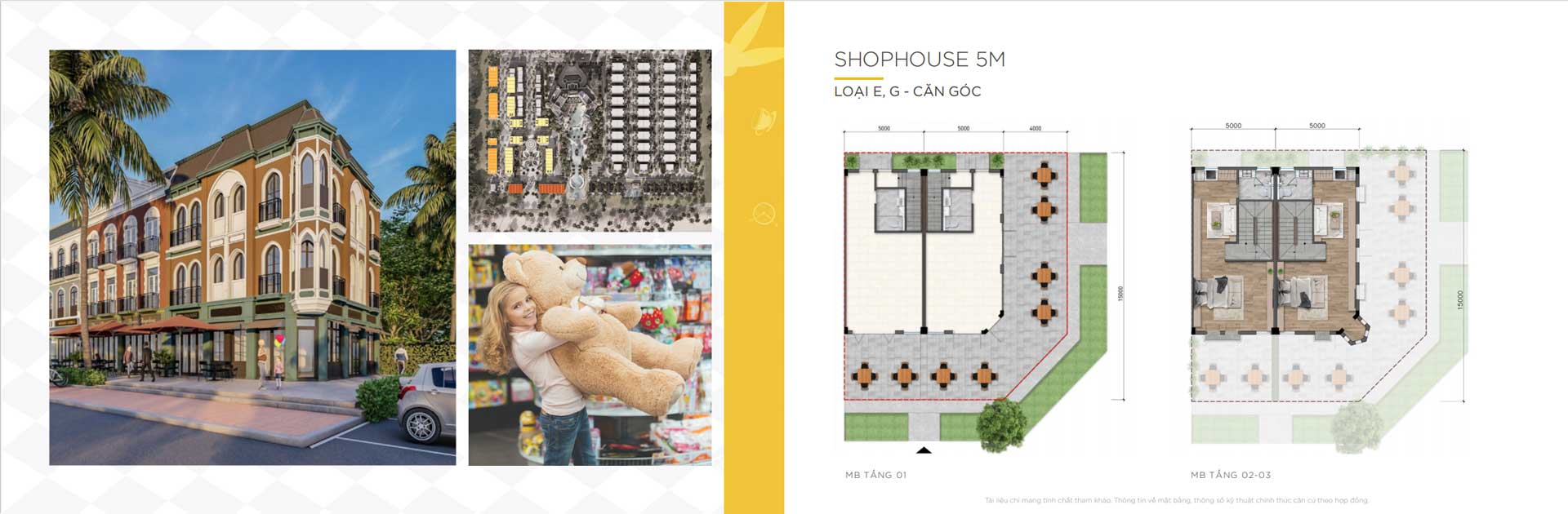 Mặt bằng Shophouse Wonderland Hồ Tràm