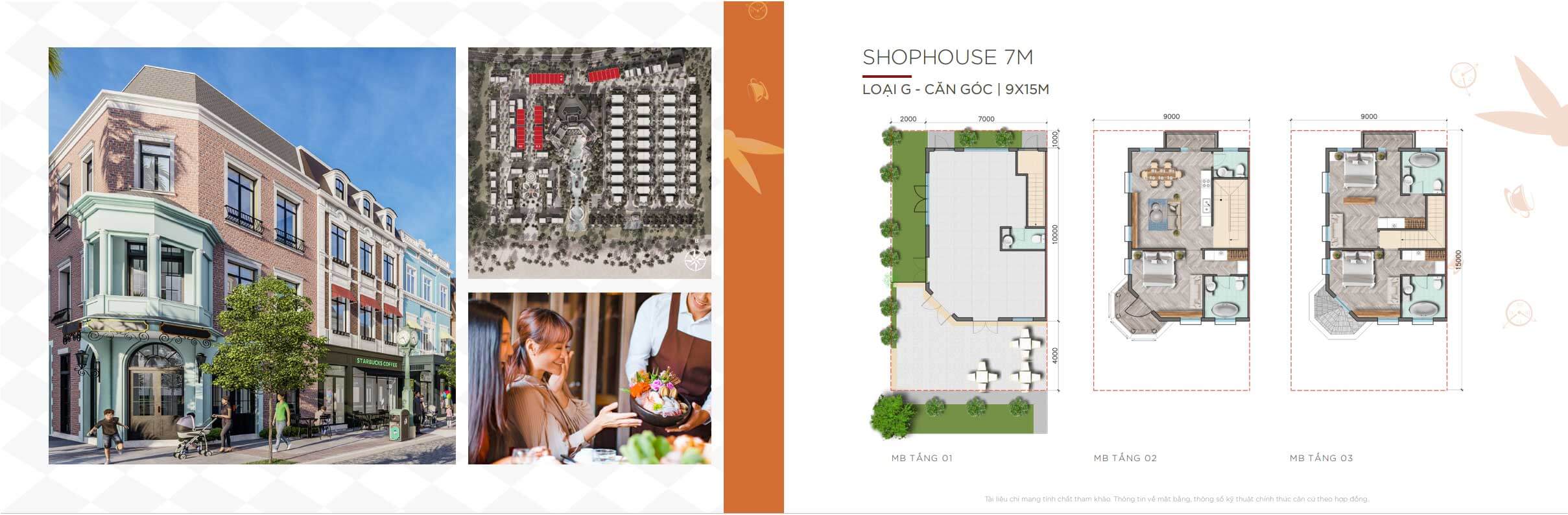 Mặt bằng Shophouse Wonderland Hồ Tràm