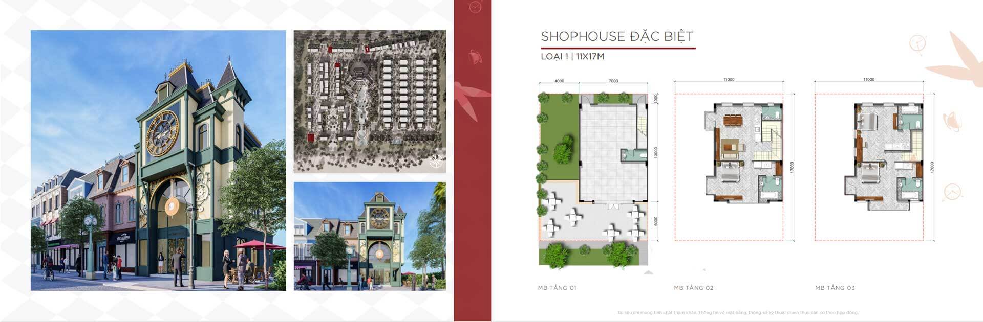 Mặt bằng Shophouse Wonderland Hồ Tràm