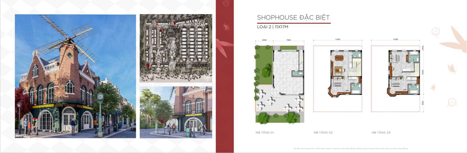 Mặt bằng Shophouse Wonderland Hồ Tràm