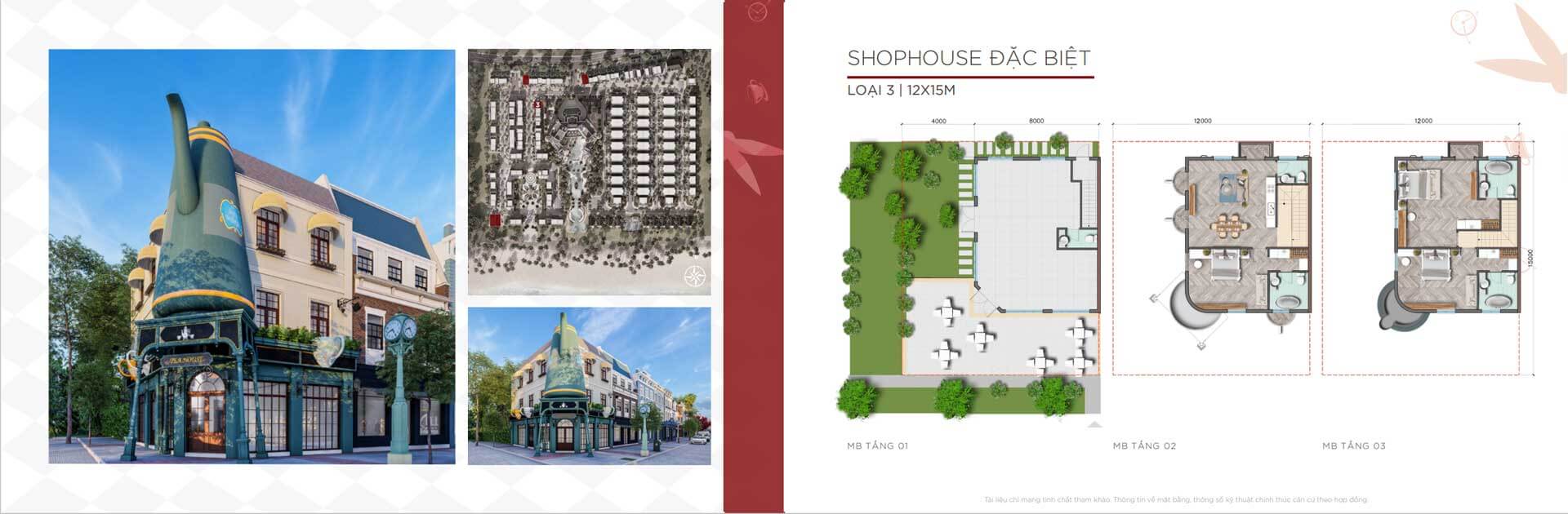 Mặt bằng Shophouse Wonderland Hồ Tràm