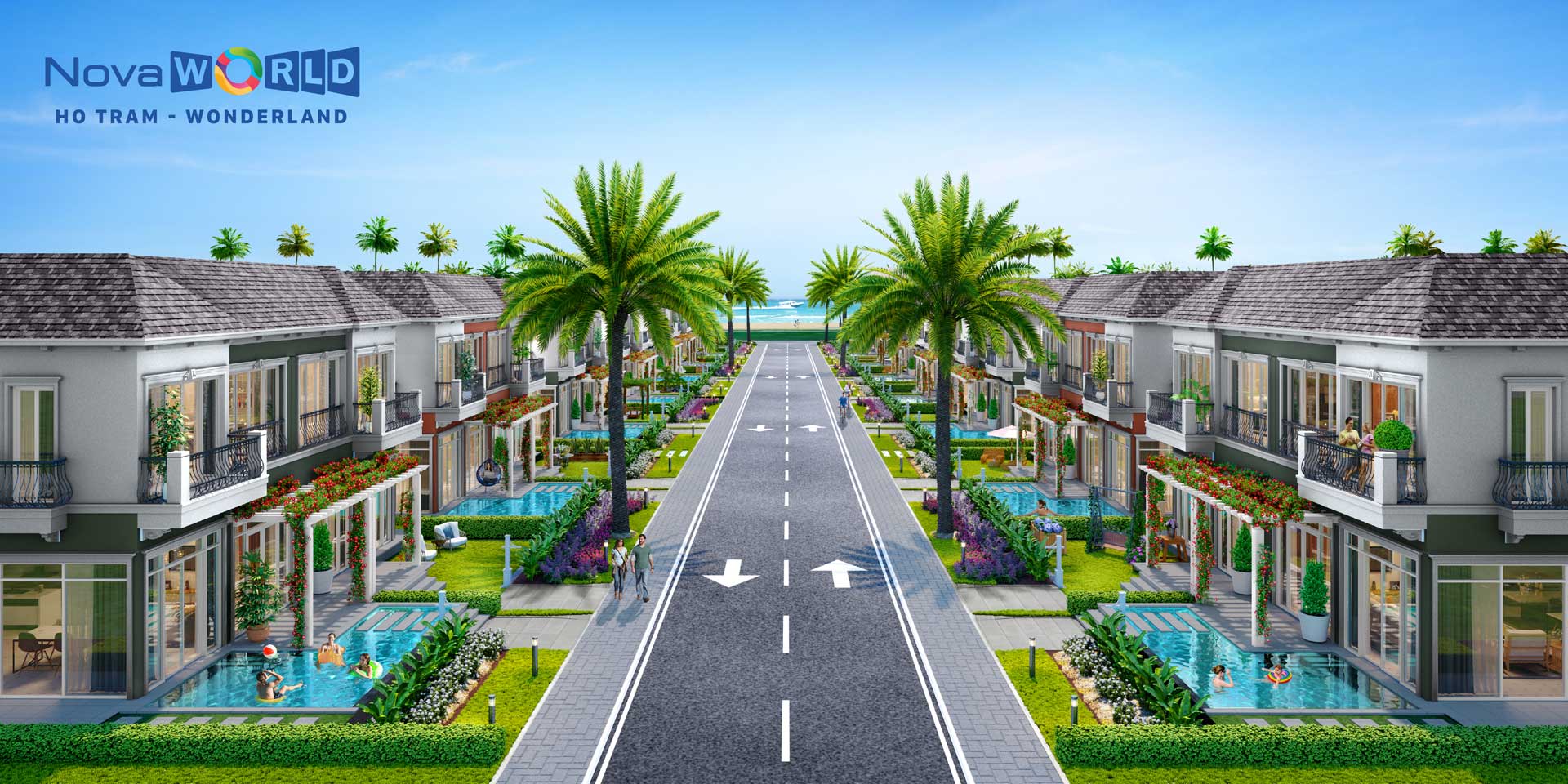 Phối cảnh biệt thự tứ lập Wonderland Hồ Tràm